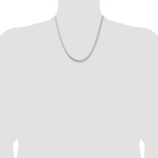 Sterling Silver 3.5mm 6-sided Oval Snake Chain