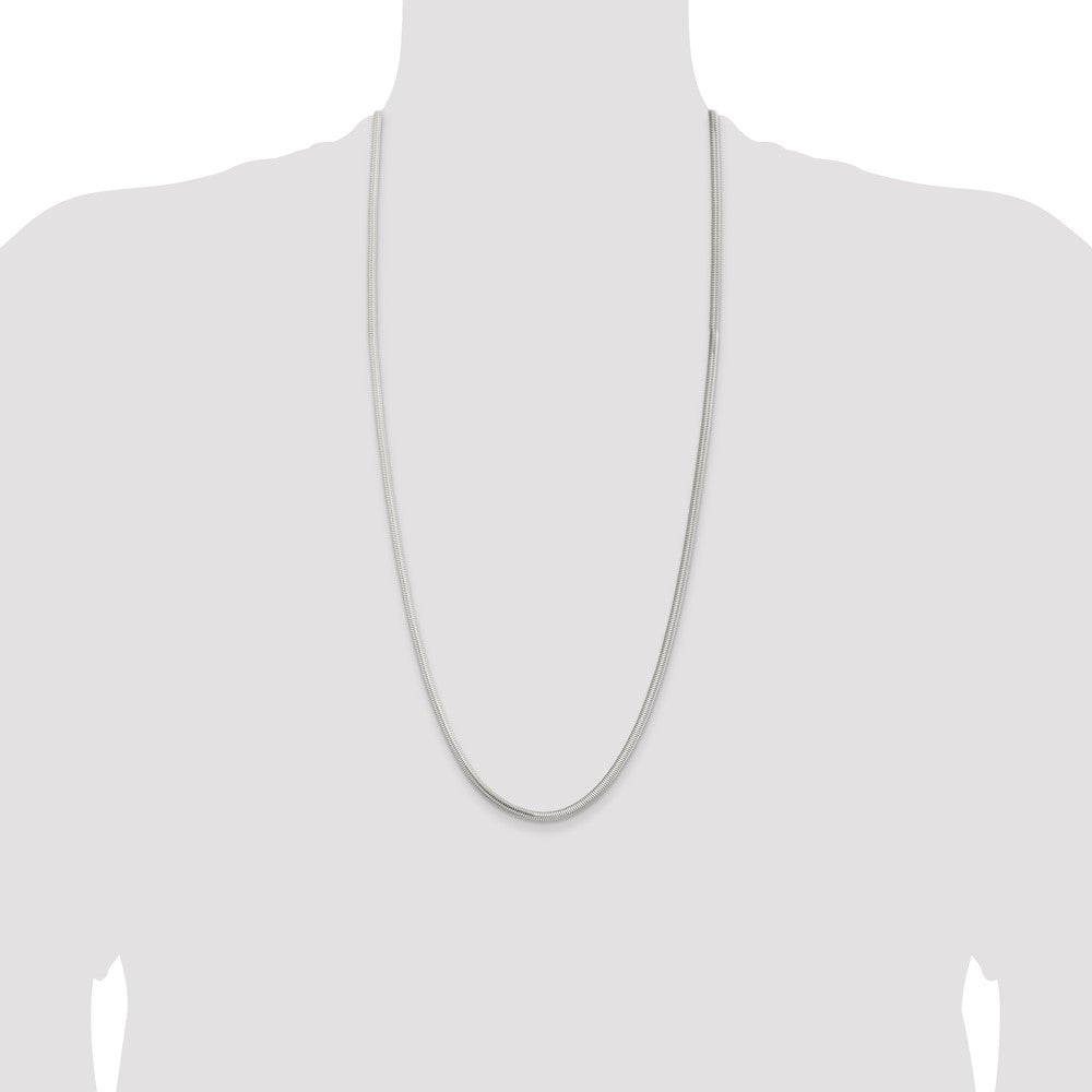 Sterling Silver 3.5mm 6-sided Oval Snake Chain