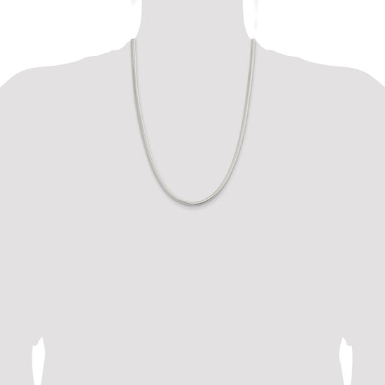 Sterling Silver 5mm 6-sided Oval Snake Chain