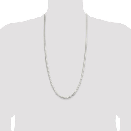 Sterling Silver 5mm 6-sided Oval Snake Chain