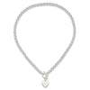 Sterling Silver Engraveable Heart Disc on Fancy Link Toggle 18in Necklace