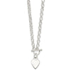 Sterling Silver Engraveable Heart Disc on Fancy Link Toggle Necklace