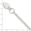 Sterling Silver Engraveable Heart Disc on Fancy Link Toggle Bracelet