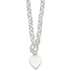 Sterling Silver Engraveable Heart Fancy Link Toggle Necklace