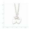 Sterling Silver Engraveable Double Heart Toggle Necklace