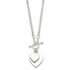 Sterling Silver Engraveable Double Heart Toggle Necklace