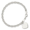 Sterling Silver 1.5mm Engraveable Heart Charm Bracelet