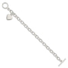 Sterling Silver Dangling Engraveable Heart Charm Bracelet