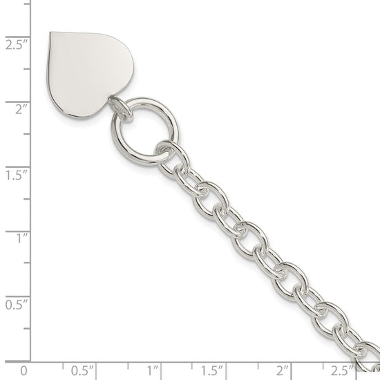 Sterling Silver Engraveable Heart Bracelet