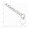 Sterling Silver Engraveable Heart Fancy Link Bracelet