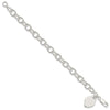 Sterling Silver Polished Engraveable Heart Bracelet