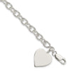 Sterling Silver Engraveable Heart Fancy Link Bracelet