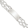 Sterling Silver Double Strand Oval Link ID Bracelet