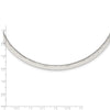 Sterling Silver Polished Hammered 6mm Neck Collar