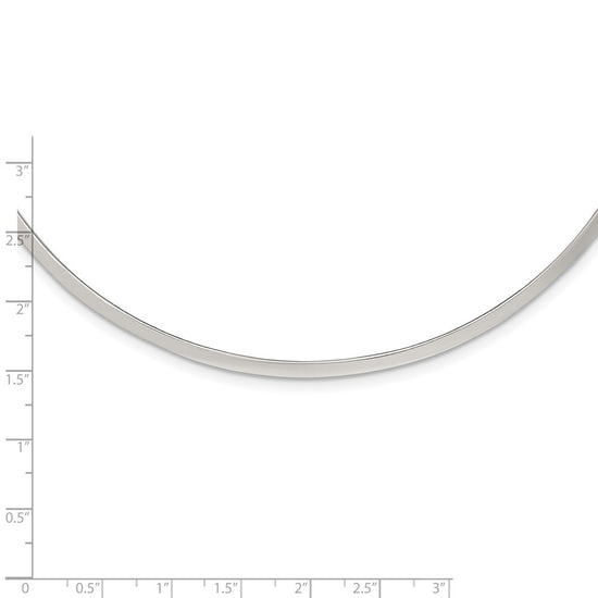 Sterling Silver Polished 3mm Neck Collar