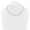 Sterling Silver Rhodium-plated CZ Vine Pattern and Fresheater Cultured Pearl Floral 16 inch Necklace