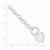 Sterling Silver Engraveable Heart Disc Toggle Bracelet