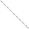 Sterling Silver Rhodium Blue CZ FW Cultured Pearl Bracelet