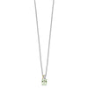 Brilliant Gemstones Sterling Silver with 14K Accent Rhodium-plated Green Quartz and Diamond 18 Inch Necklace with 2 Inch Extender