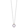 Brilliant Gemstones Sterling Silver with 14K Accent Rhodium-plated Amethyst and Diamond 18 Inch Necklace with 2 Inch Extender