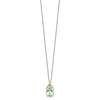 Brilliant Gemstones Sterling Silver with 14K Accent Rhodium-plated Green Quartz and Diamond 18 Inch Necklace with 2 Inch Extender