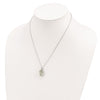 Brilliant Gemstones Sterling Silver with 14K Accent Rhodium-plated Green Quartz and Diamond 18 Inch Necklace with 2 Inch Extender