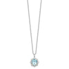 Brilliant Gemstones Sterling Silver with 14K Accent Rhodium-plated Sky Blue Topaz and White Topaz 18 Inch Necklace with 2 Inch Extender