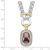 Sterling Silver Flash Gold-plated CZ Necklace
