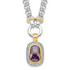 Sterling Silver Flash Gold-plated CZ Necklace