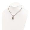 Sterling Silver Flash Gold-plated Clear and Blue CZ 16 inch Necklace