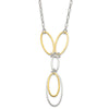 Sterling Silver and Vermeil Polished Drop Necklace and Earring Set