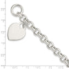 Sterling Silver Engraveable Heart Toggle Bracelet