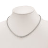 Sterling Shimmer Sterling Silver Rhodium-plated 17 inch 157 Stone Graduated CZ Necklace