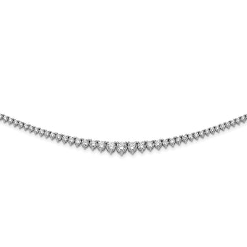 Sterling Shimmer Sterling Silver Rhodium-plated 17 inch 157 Stone Graduated CZ Necklace