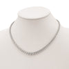 Sterling Shimmer Sterling Silver Rhodium-plated 17 inch 132 Stone Graduated CZ Necklace