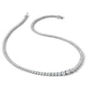 Sterling Shimmer Sterling Silver Rhodium-plated 17 inch 132 Stone Graduated CZ Necklace