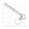 Sterling Silver Polished Engraveable Heart Bracelet