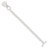 Sterling Silver Polished Engraveable Heart Bracelet