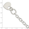 Sterling Silver Polished Engraveable Heart Bracelet