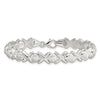 Sterling Silver Polished and Satin X and O Bracelet
