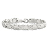 Sterling Silver Polished and Satin X and O Bracelet
