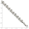 Sterling Silver Polished and Satin X and Hearts Bracelet