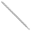 Sterling Silver Rhodium Polished and Brushed X and O Bracelet