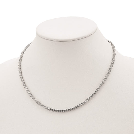 Sterling Shimmer Sterling Silver Rhodium-plated 18 inch 163 Stone CZ Riviera Necklace