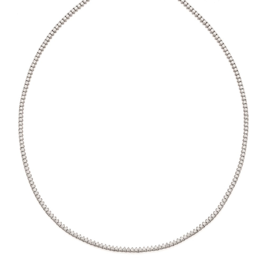 Sterling Shimmer Sterling Silver Rhodium-plated 24 inch 218 Stone CZ Riviera Necklace