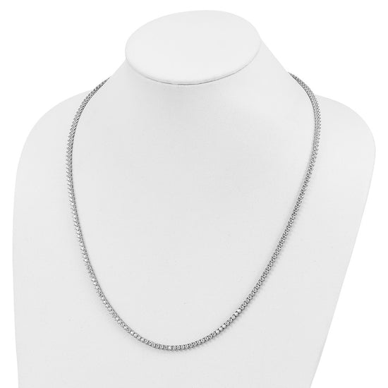 Sterling Shimmer Sterling Silver Rhodium-plated 24 inch 218 Stone CZ Riviera Necklace
