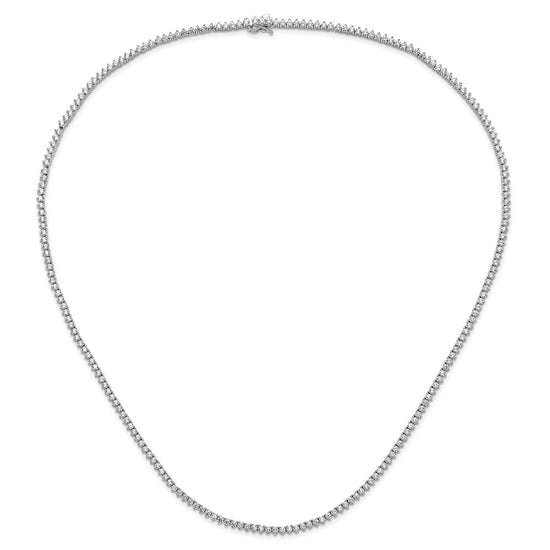 Sterling Shimmer Sterling Silver Rhodium-plated 24 inch 218 Stone CZ Riviera Necklace