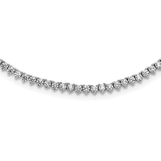 Sterling Shimmer Sterling Silver Rhodium-plated 24 inch 218 Stone CZ Riviera Necklace