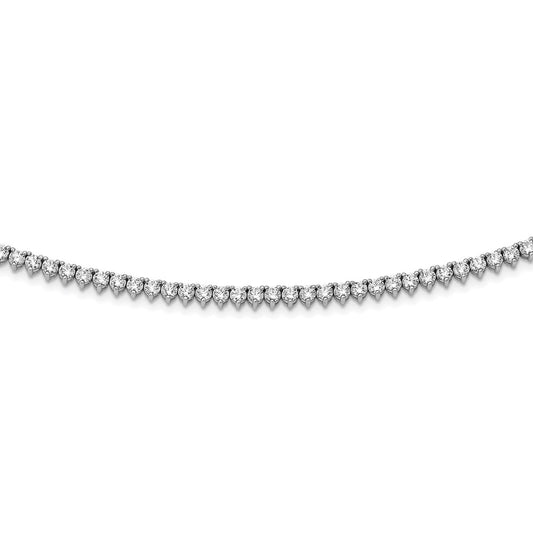 Sterling Shimmer Sterling Silver Rhodium-plated 36 inch 269 Stone CZ Riviera Necklace