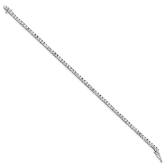 Sterling Shimmer Sterling Silver Rhodium-plated 2.3mm CZ 70 Stone 7 inch Bracelet